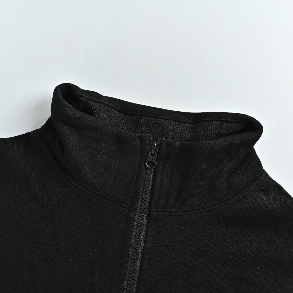 Stone Island SS26 Sleeve Badge Half-Zip Pullover Sweatshirt — Black