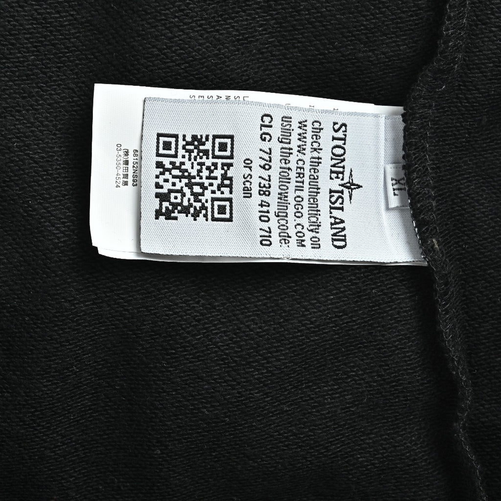 Stone Island SS26 Sleeve Badge Half-Zip Pullover Sweatshirt — Black