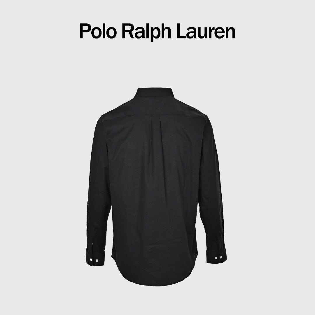 Ralph Lauren Small Polo Pony Embroidered Linen Shirt — Black