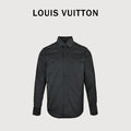 Louis Vuitton 25SS Pre-Spring Monogram Jacquard Mulberry Silk Long-Sleeve Shirt — Black