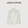 Louis Vuitton 25SS Pre-Spring Monogram Jacquard Mulberry Silk Long-Sleeve Shirt — White