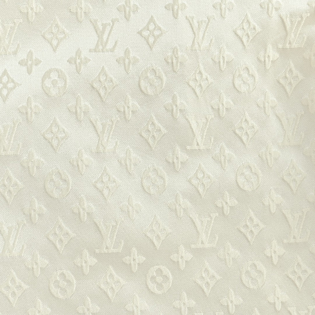Louis Vuitton 25SS Pre-Spring Monogram Jacquard Mulberry Silk Long-Sleeve Shirt — White