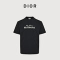 Dior 26SS 'No Dior No Dietrich' Letter Logo Embroidered T-Shirt — Black