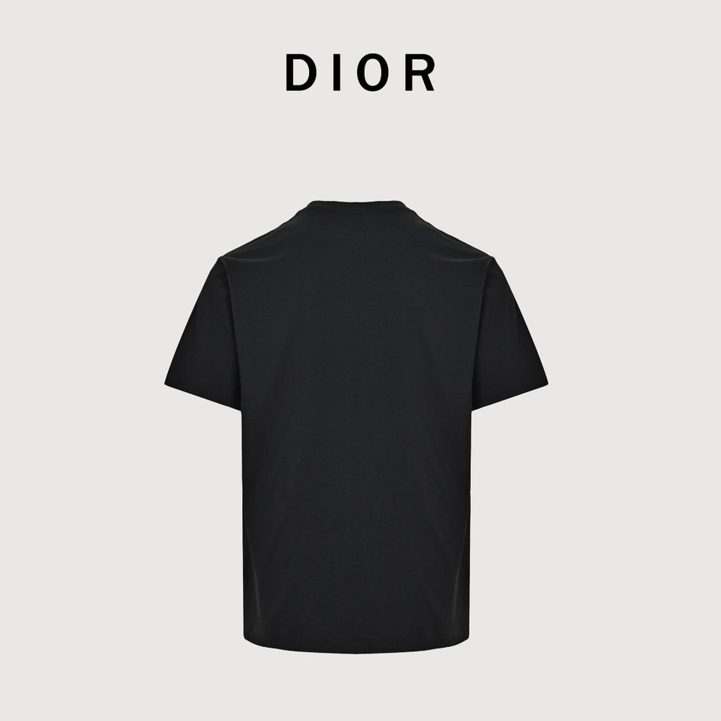 Dior 26SS 'No Dior No Dietrich' Letter Logo Embroidered T-Shirt — Black