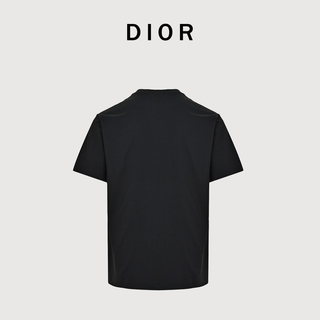 Dior 26SS 'No Dior No Dietrich' Letter Logo Embroidered T-Shirt — Black