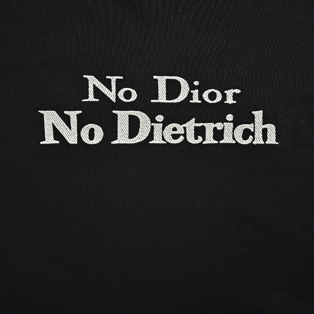 Dior 26SS 'No Dior No Dietrich' Letter Logo Embroidered T-Shirt — Black