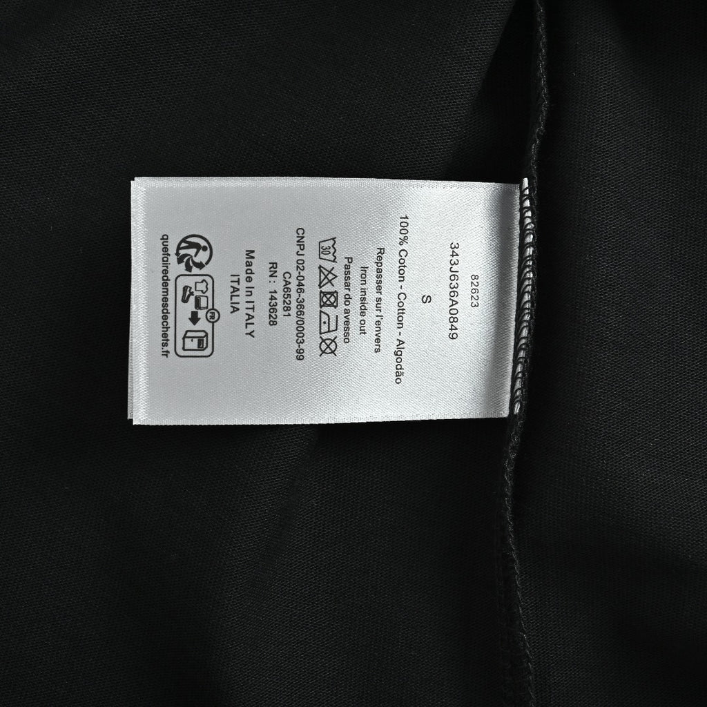 Dior 26SS 'No Dior No Dietrich' Letter Logo Embroidered T-Shirt — Black