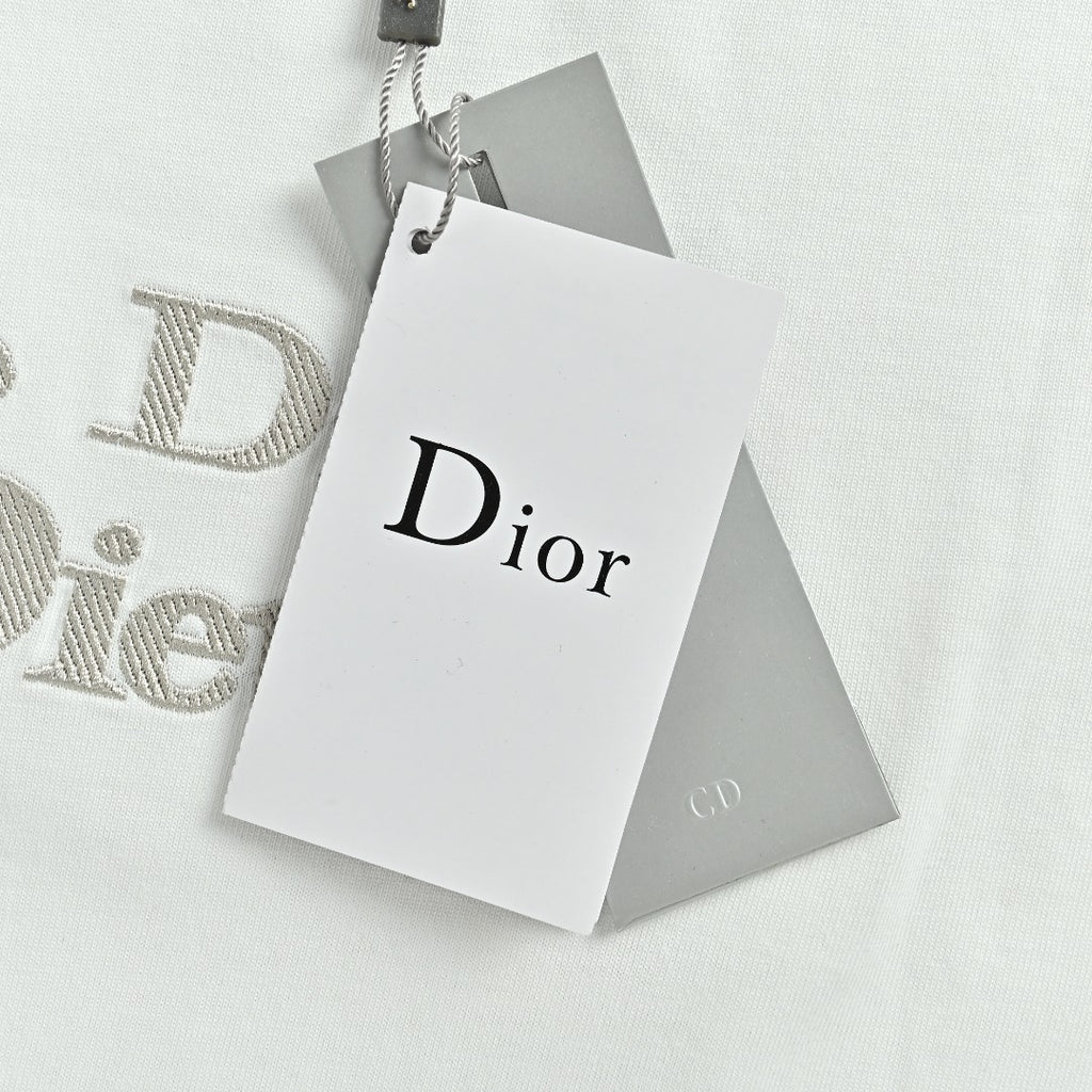 Dior 26SS 'No Dior No Dietrich' Letter Logo Embroidered T-Shirt — White