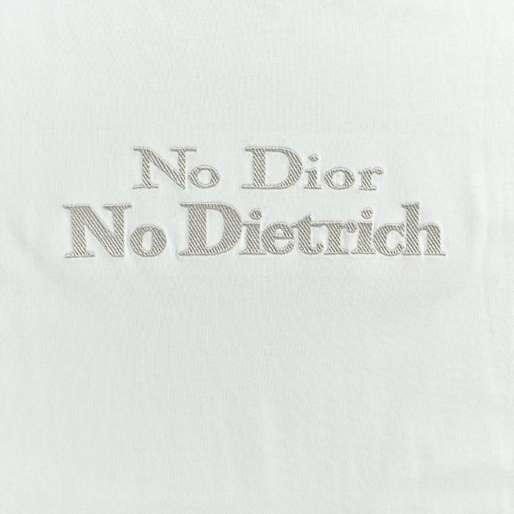 Dior 26SS 'No Dior No Dietrich' Letter Logo Embroidered T-Shirt — White