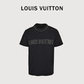 Louis Vuitton 26SS Studded Letter Logo T-Shirt — Black