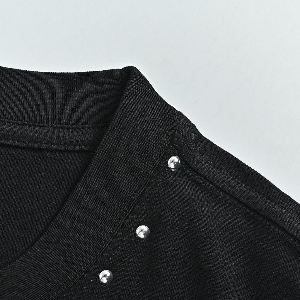 Louis Vuitton 26SS Studded Letter Logo T-Shirt — Black