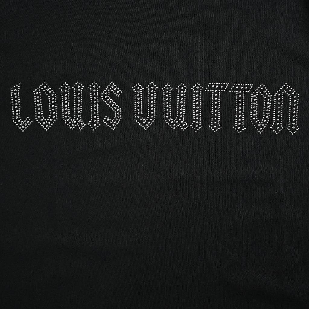 Louis Vuitton 26SS Studded Letter Logo T-Shirt — Black