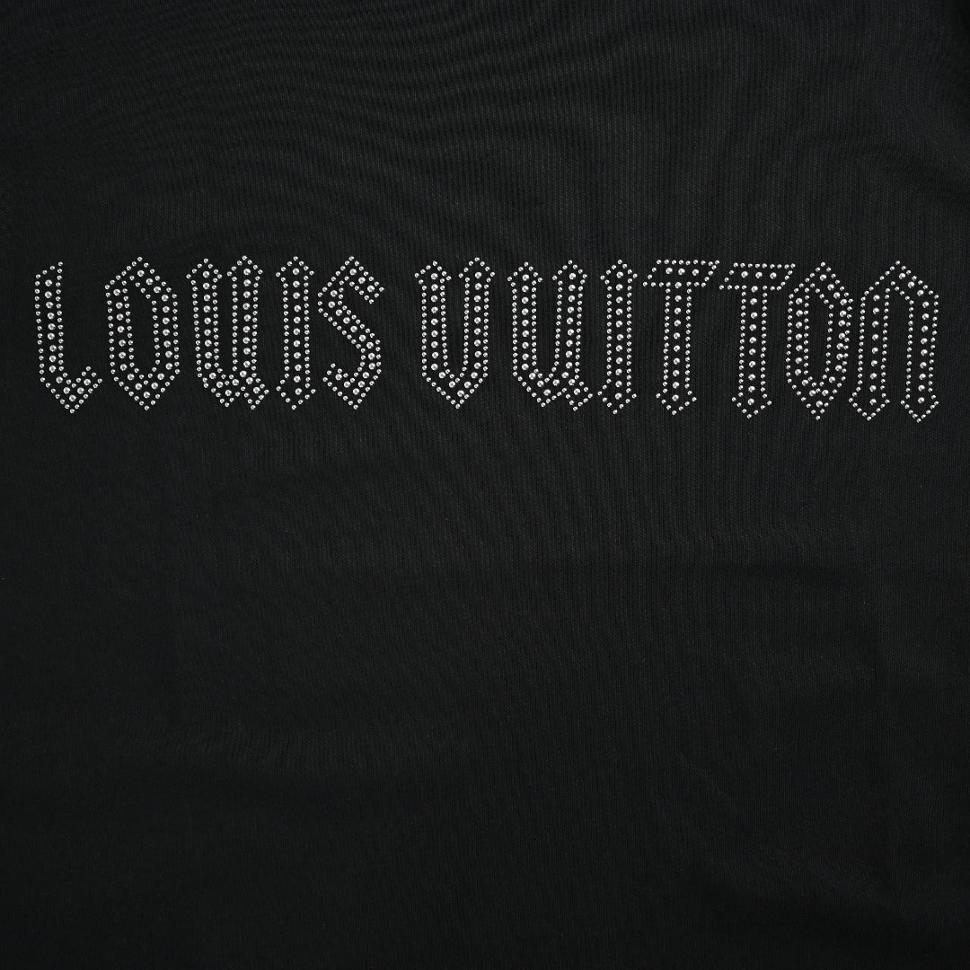 Louis Vuitton 26SS Studded Letter Logo T-Shirt — Black