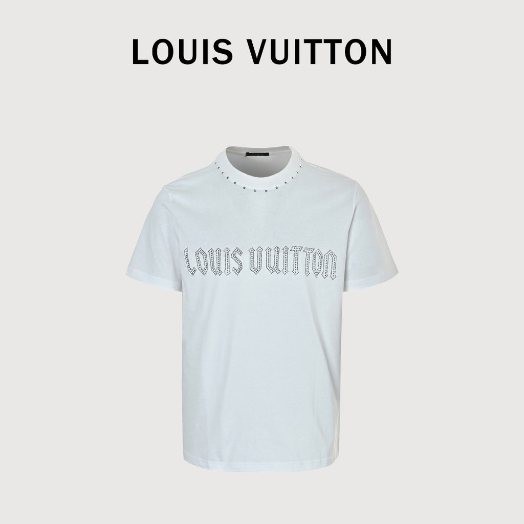 Louis Vuitton 26SS Studded Letter Logo T-Shirt — White