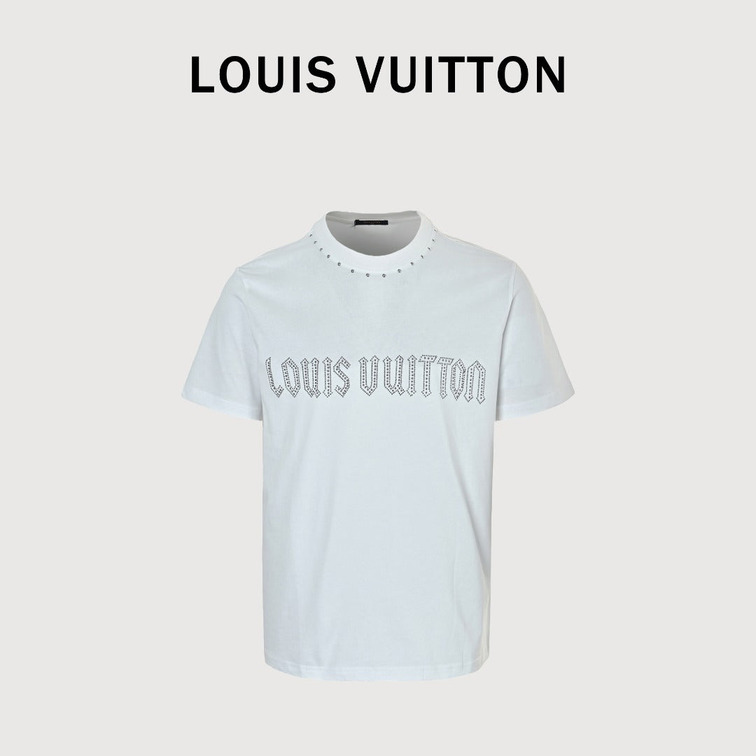 Louis Vuitton 26SS Studded Letter Logo T-Shirt — White