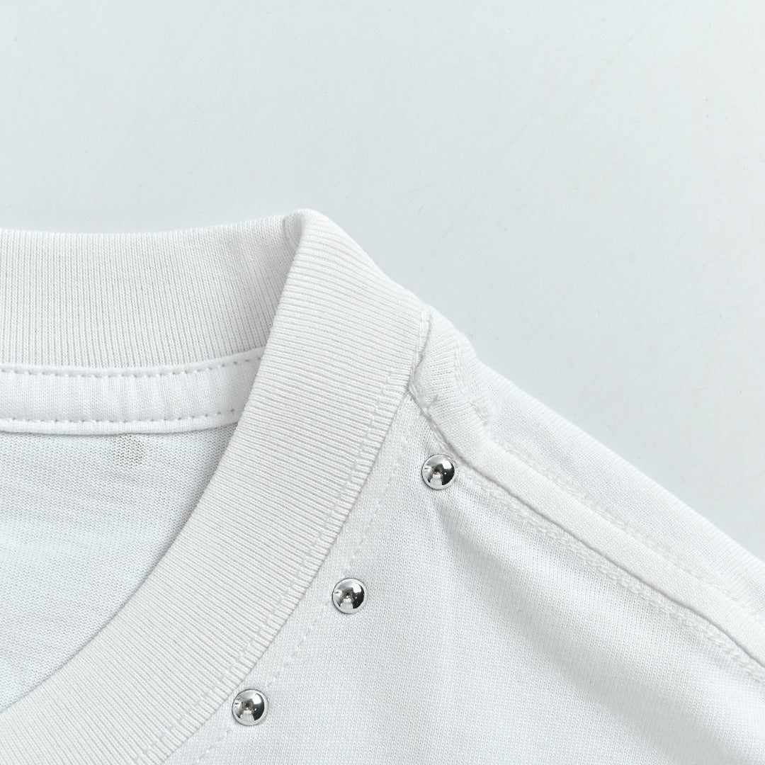 Louis Vuitton 26SS Studded Letter Logo T-Shirt — White