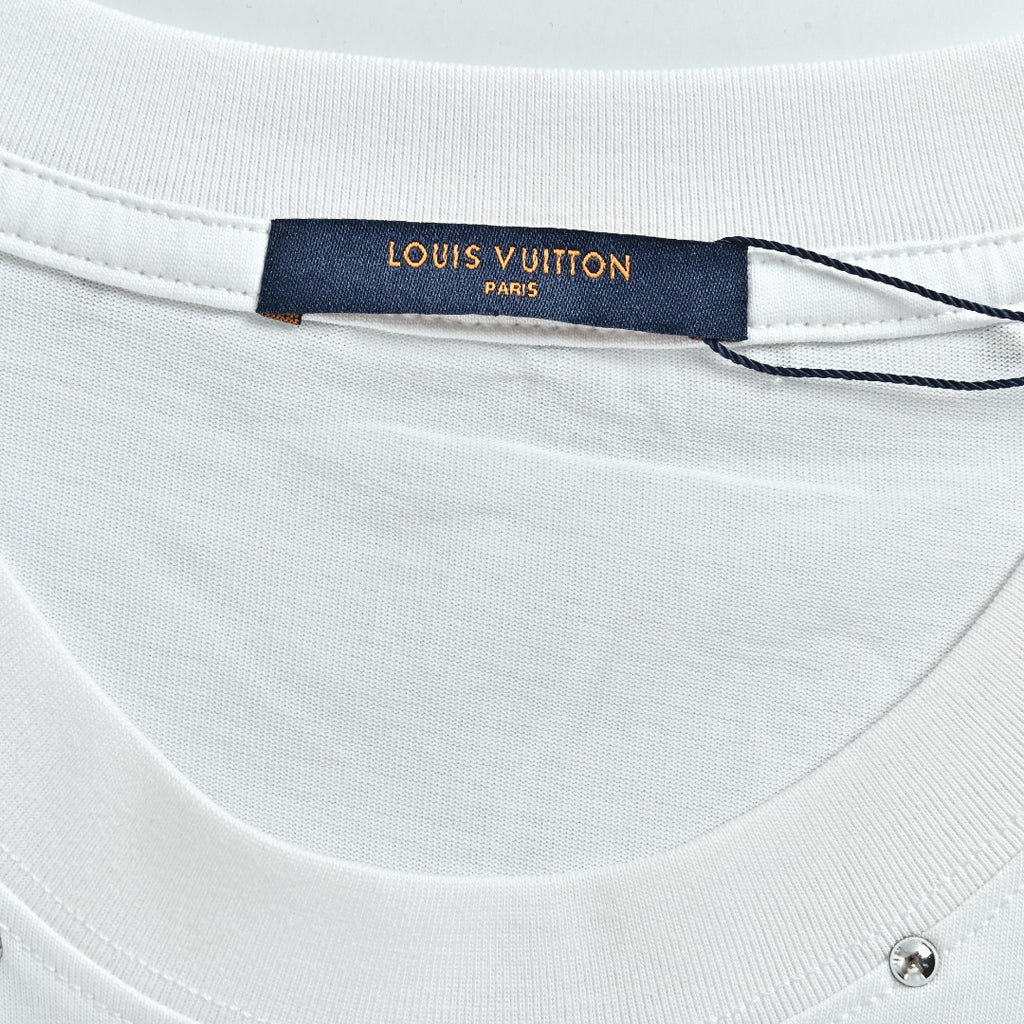 Louis Vuitton 26SS Studded Letter Logo T-Shirt — White