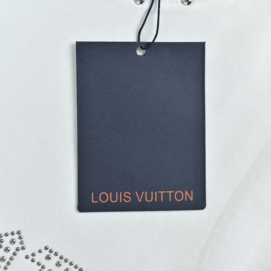 Louis Vuitton 26SS Studded Letter Logo T-Shirt — White