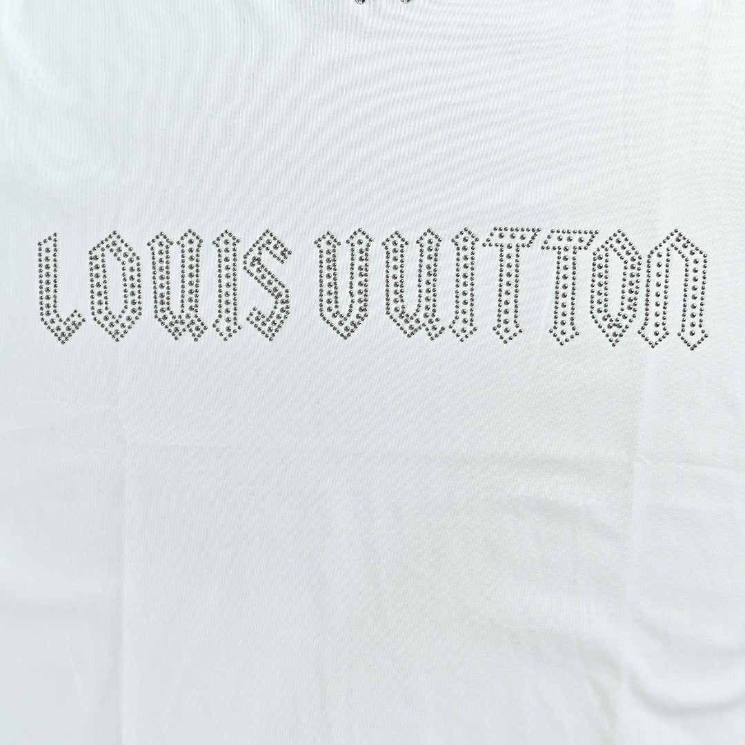 Louis Vuitton 26SS Studded Letter Logo T-Shirt — White