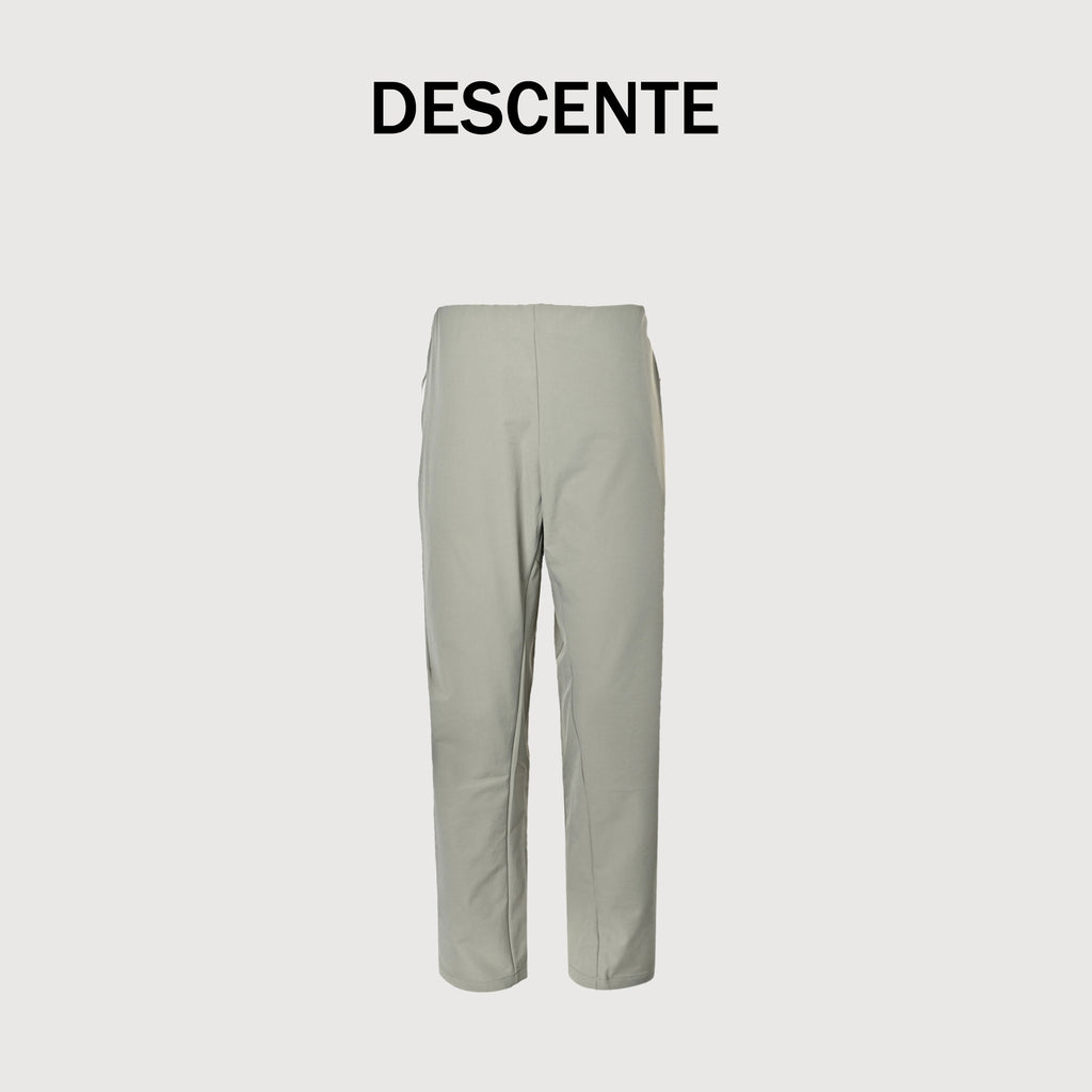 Descente Belted High-Stretch Quick-Dry Trousers — Light Grey