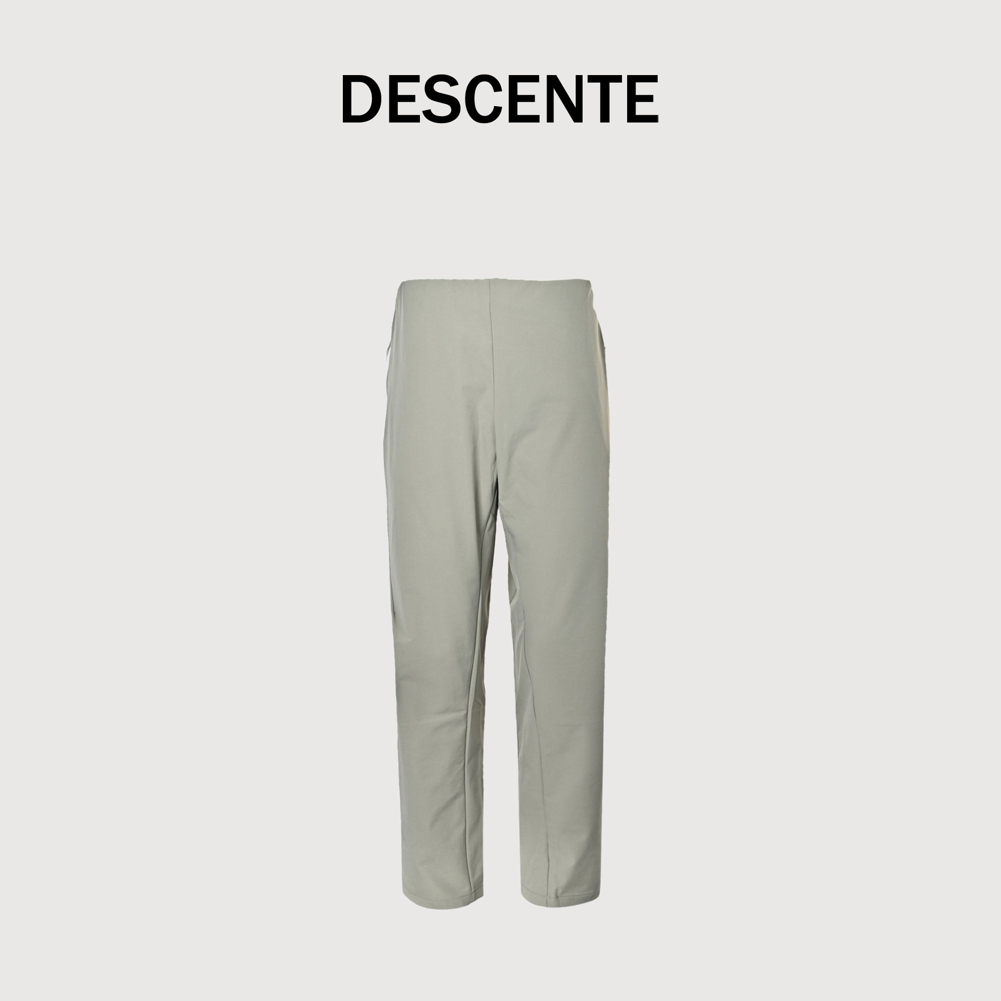 Descente Belted High-Stretch Quick-Dry Trousers — Light Grey