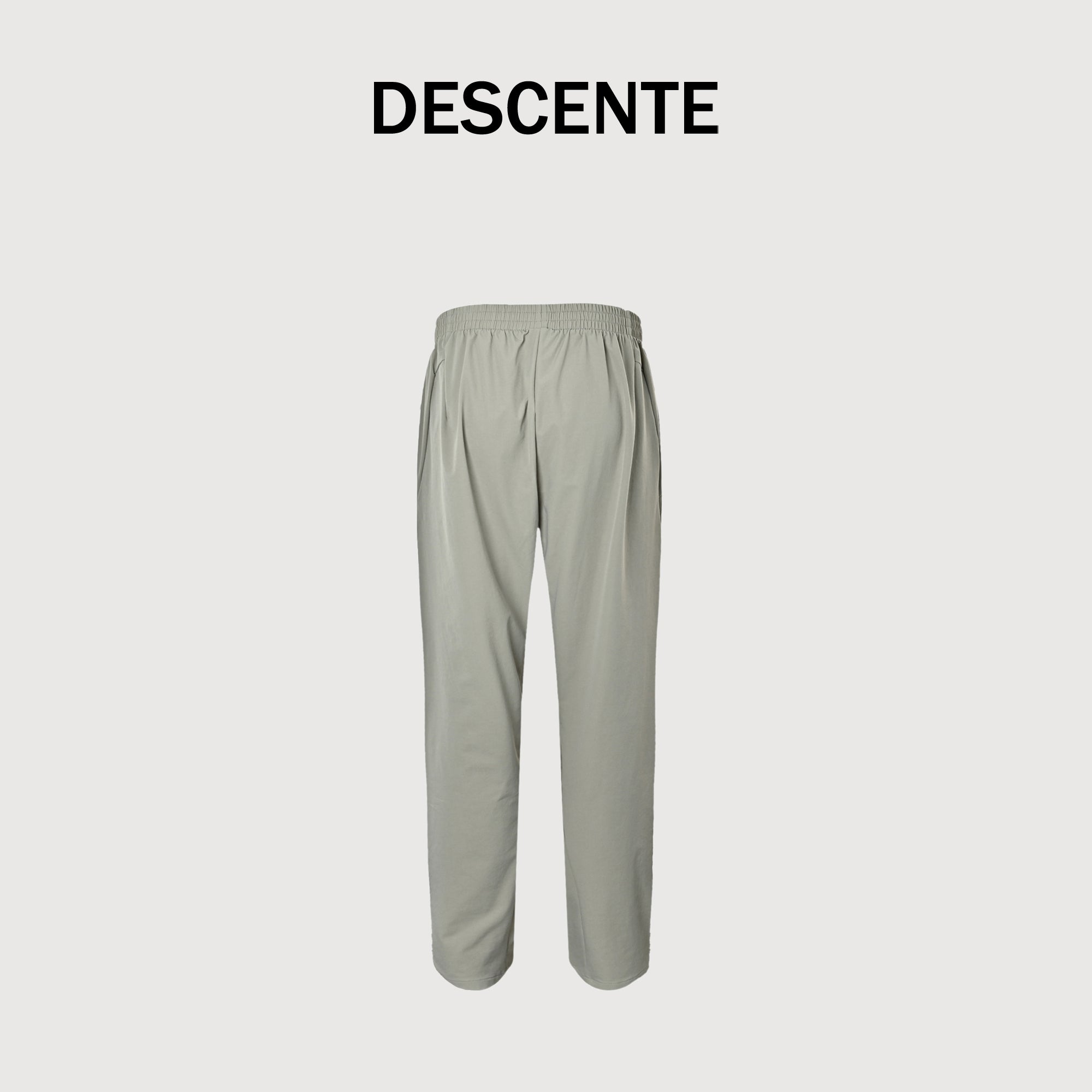 Descente Belted High-Stretch Quick-Dry Trousers — Light Grey