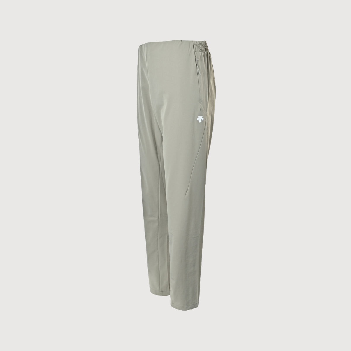 Descente Belted High-Stretch Quick-Dry Trousers — Light Grey
