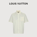Louis Vuitton LV Monogram Embossed Pocket Short-Sleeve Shirt — Cream