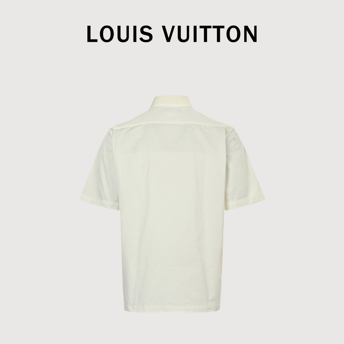 Louis Vuitton LV Monogram Embossed Pocket Short-Sleeve Shirt — Cream