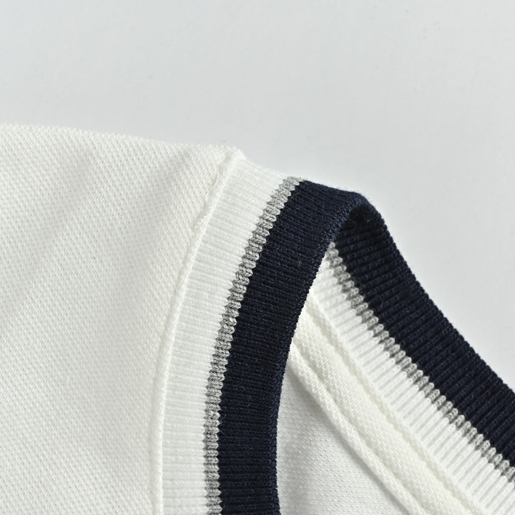 Ralph Lauren RL Small Polo Pony Embroidered Contrast Collar Stretch Mesh Short-Sleeve T-Shirt — White