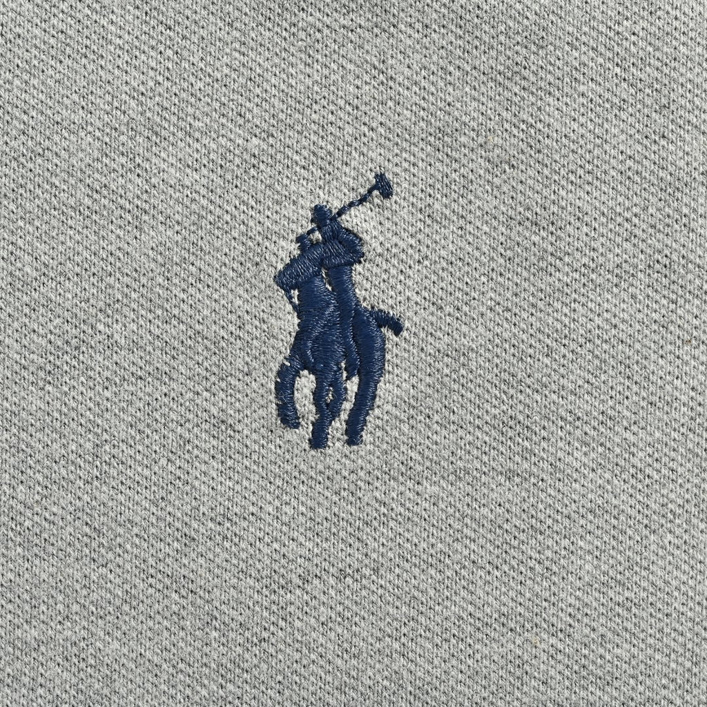 Ralph Lauren RL Small Polo Pony Embroidered Contrast Collar Stretch Mesh Short-Sleeve T-Shirt — Light Grey