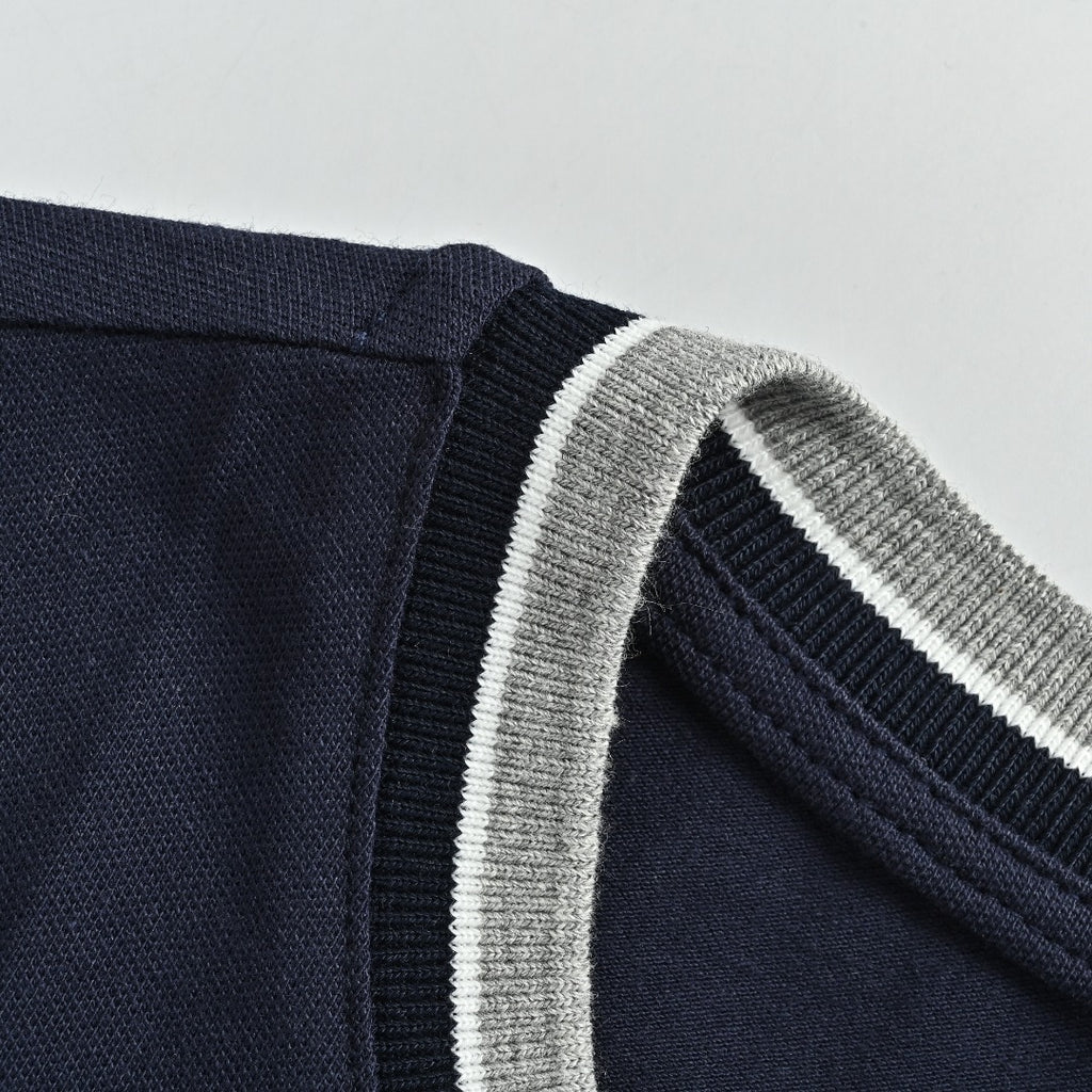 Ralph Lauren RL Small Polo Pony Embroidered Contrast Collar Stretch Mesh Short-Sleeve T-Shirt — Navy