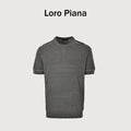 Loro Piana LP Tri-Color Topstitch Ribbed Knit Wave-Texture Linen Short-Sleeve T-Shirt — Olive