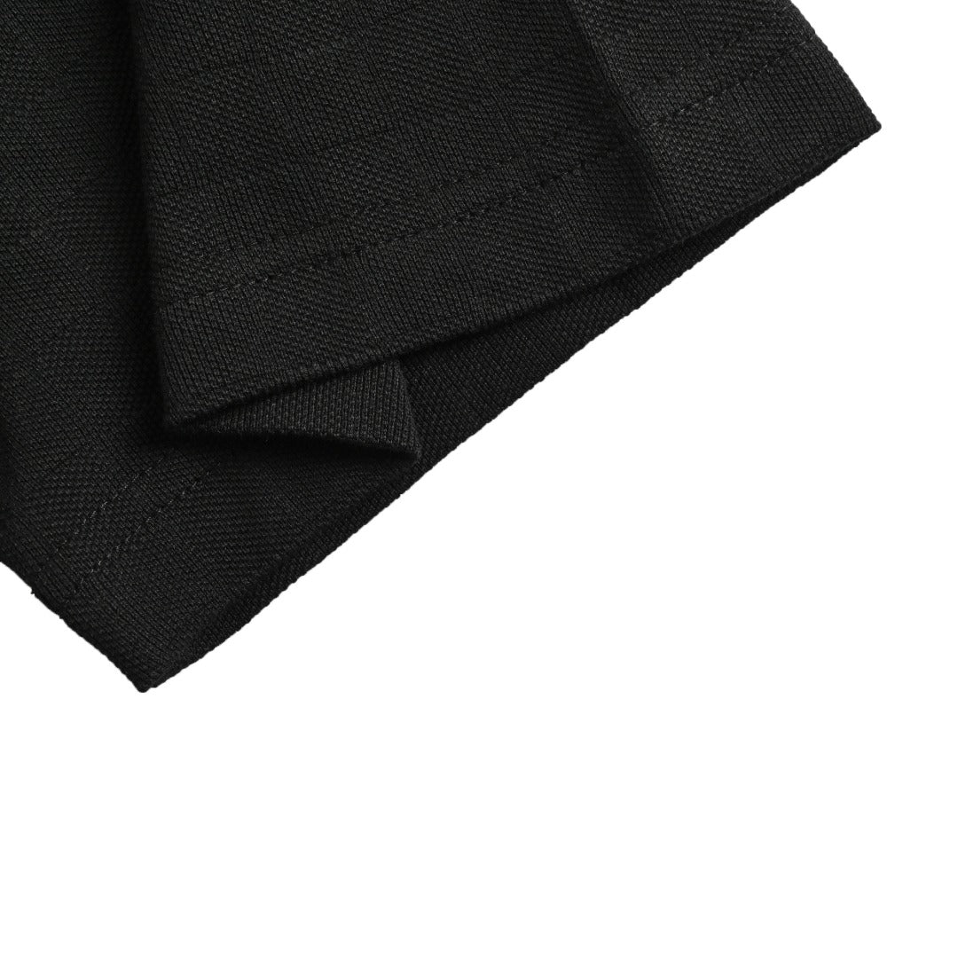 Louis Vuitton LV Damier Gold Thread Embroidered Piqué Short-Sleeve T-Shirt — Black