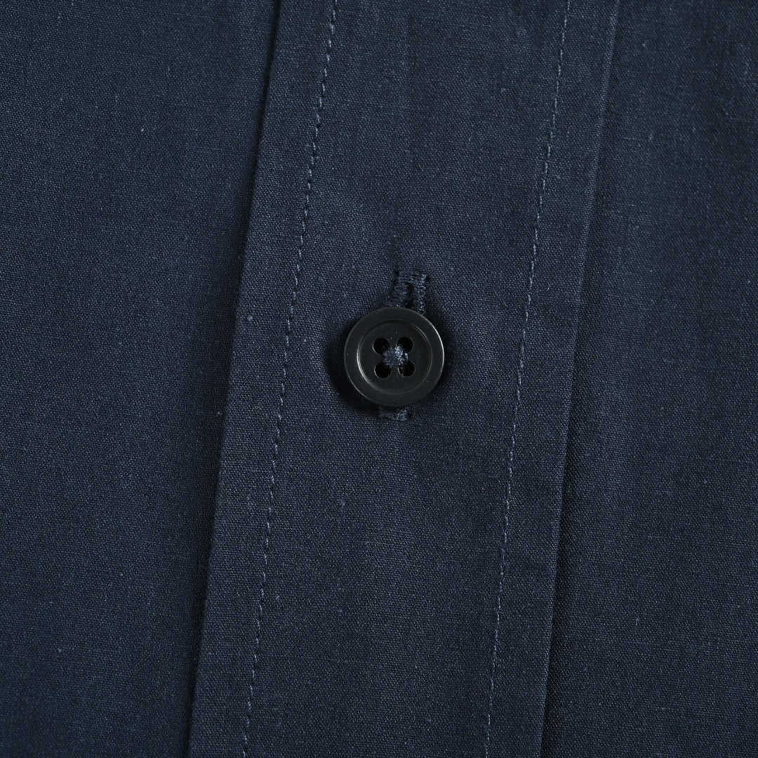 Loewe Embroidered Pocket Logo Long-Sleeve Shirt — Navy