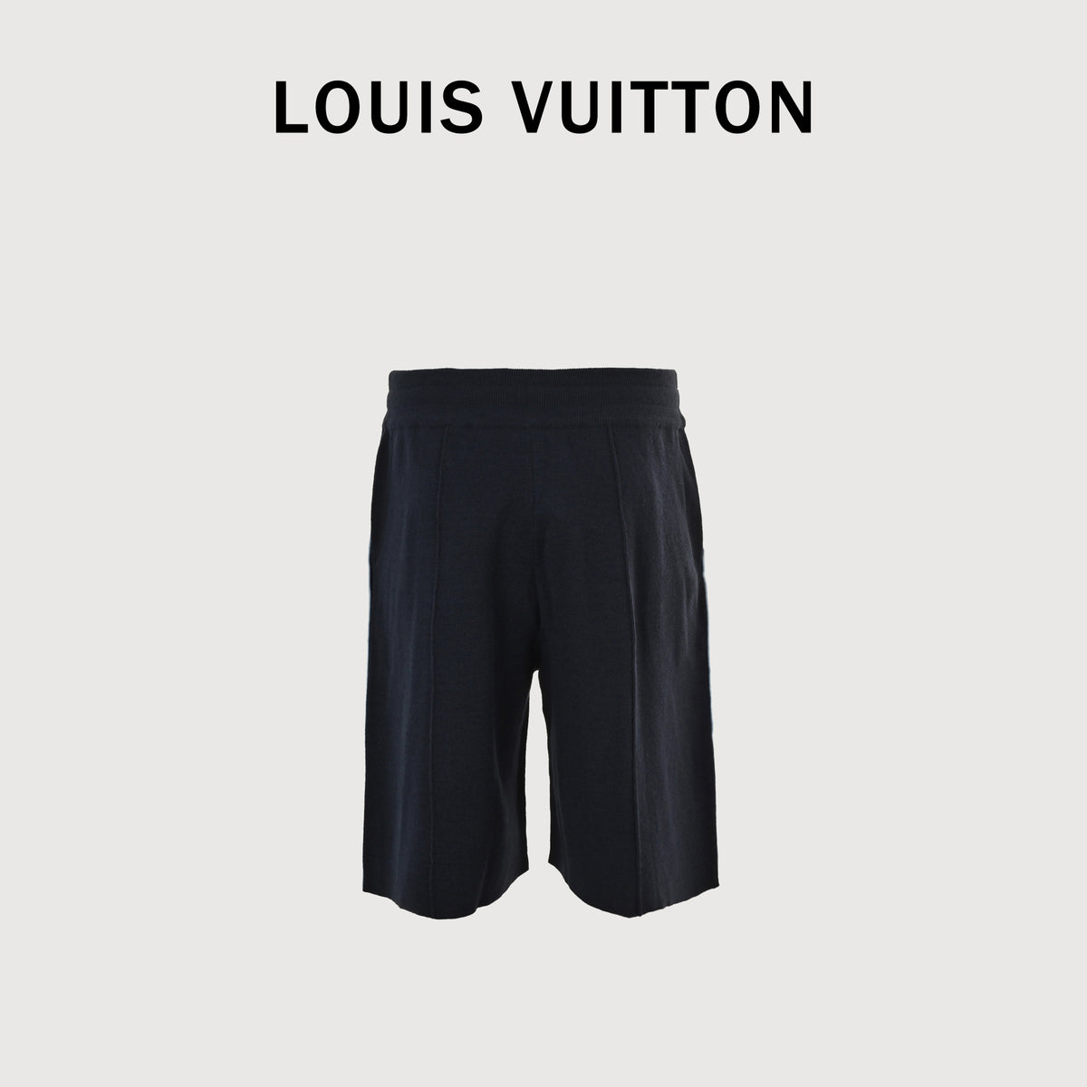 Louis Vuitton LV Monogram Jacquard Blue-Trim Knit Shorts — Black