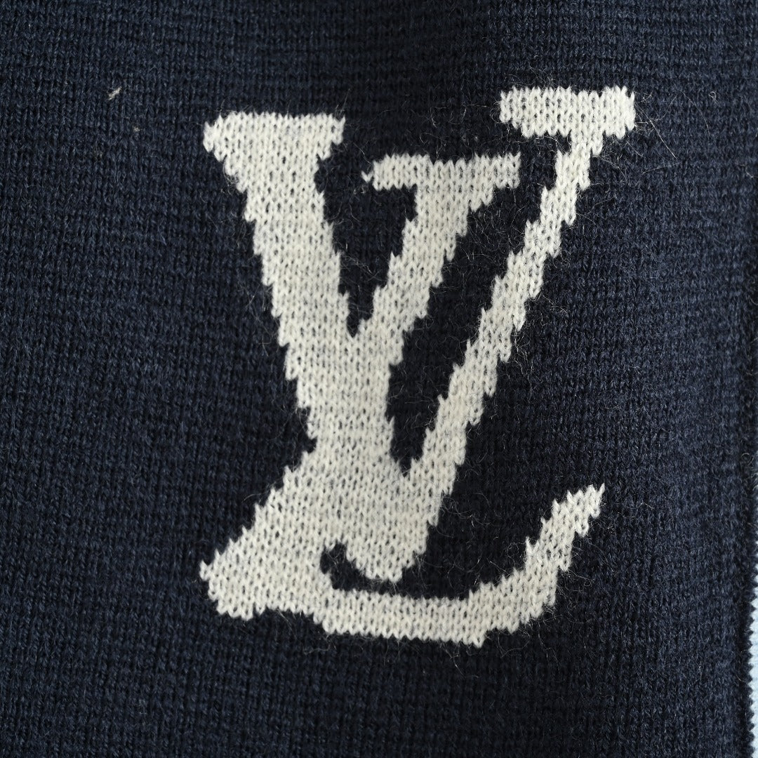 Louis Vuitton LV Monogram Jacquard Blue-Trim Knit Shorts — Black
