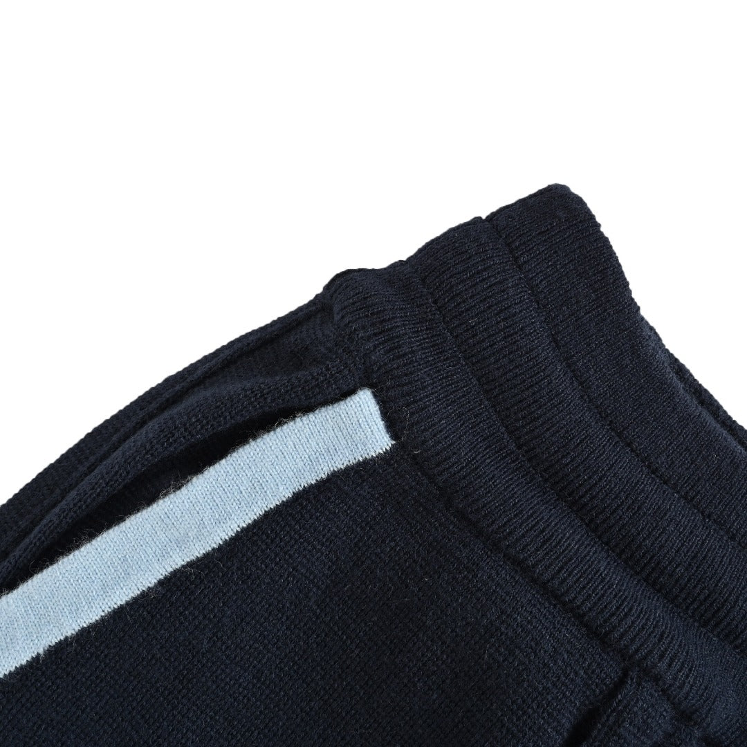 Louis Vuitton LV Monogram Jacquard Blue-Trim Knit Shorts — Black