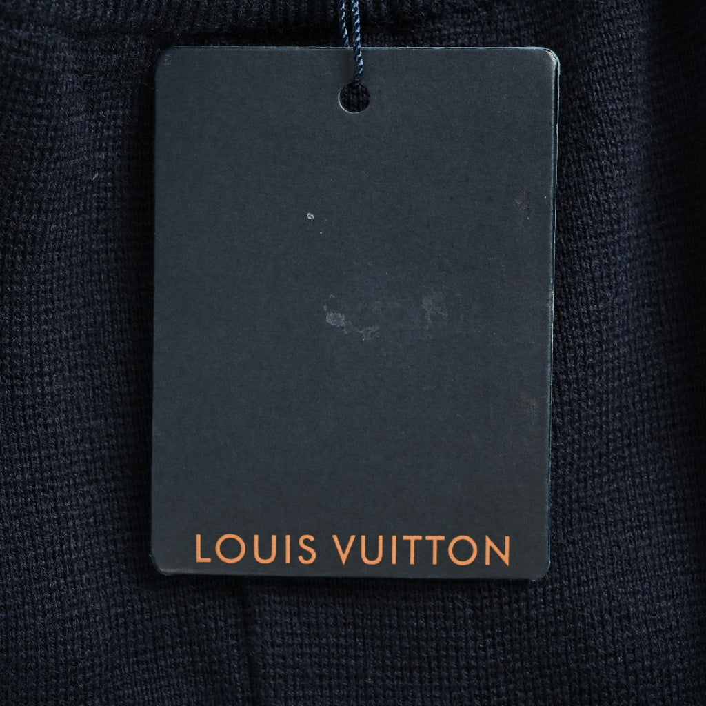 Louis Vuitton LV Monogram Jacquard Blue-Trim Knit Shorts — Black