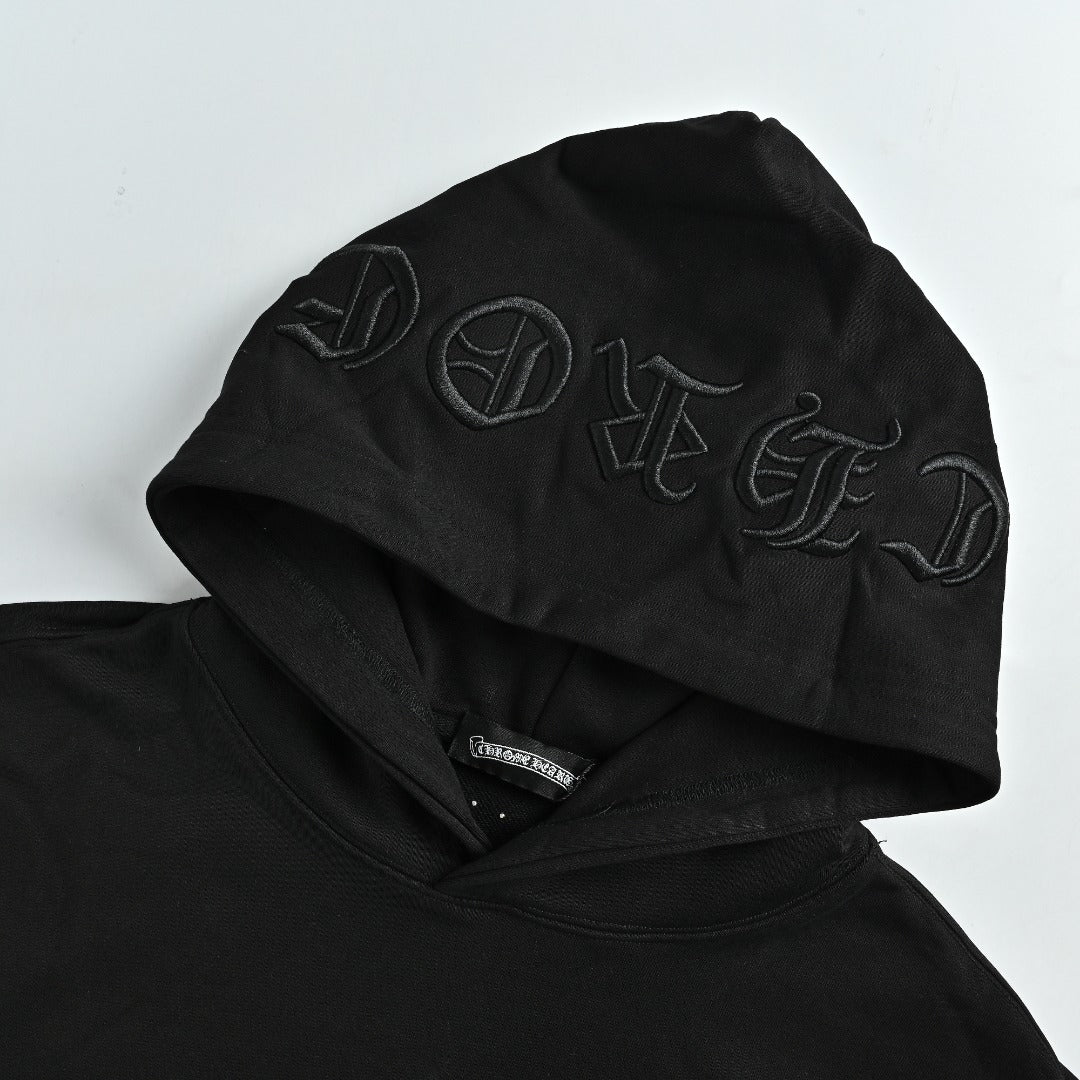 Chrome Hearts 26SS Pearl Cross All-Over Embroidered Hoodie — Black