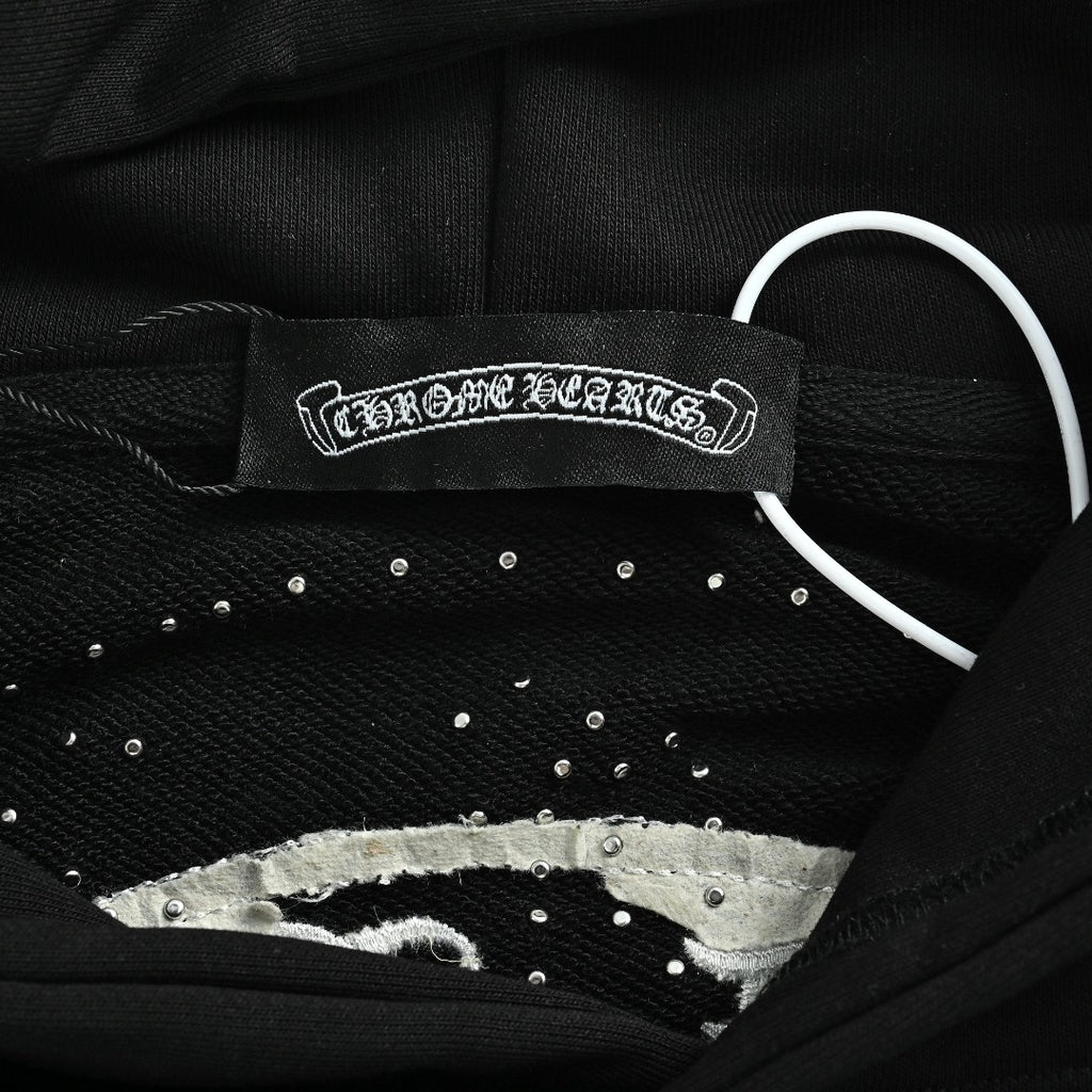 Chrome Hearts 26SS Pearl Cross All-Over Embroidered Hoodie — Black