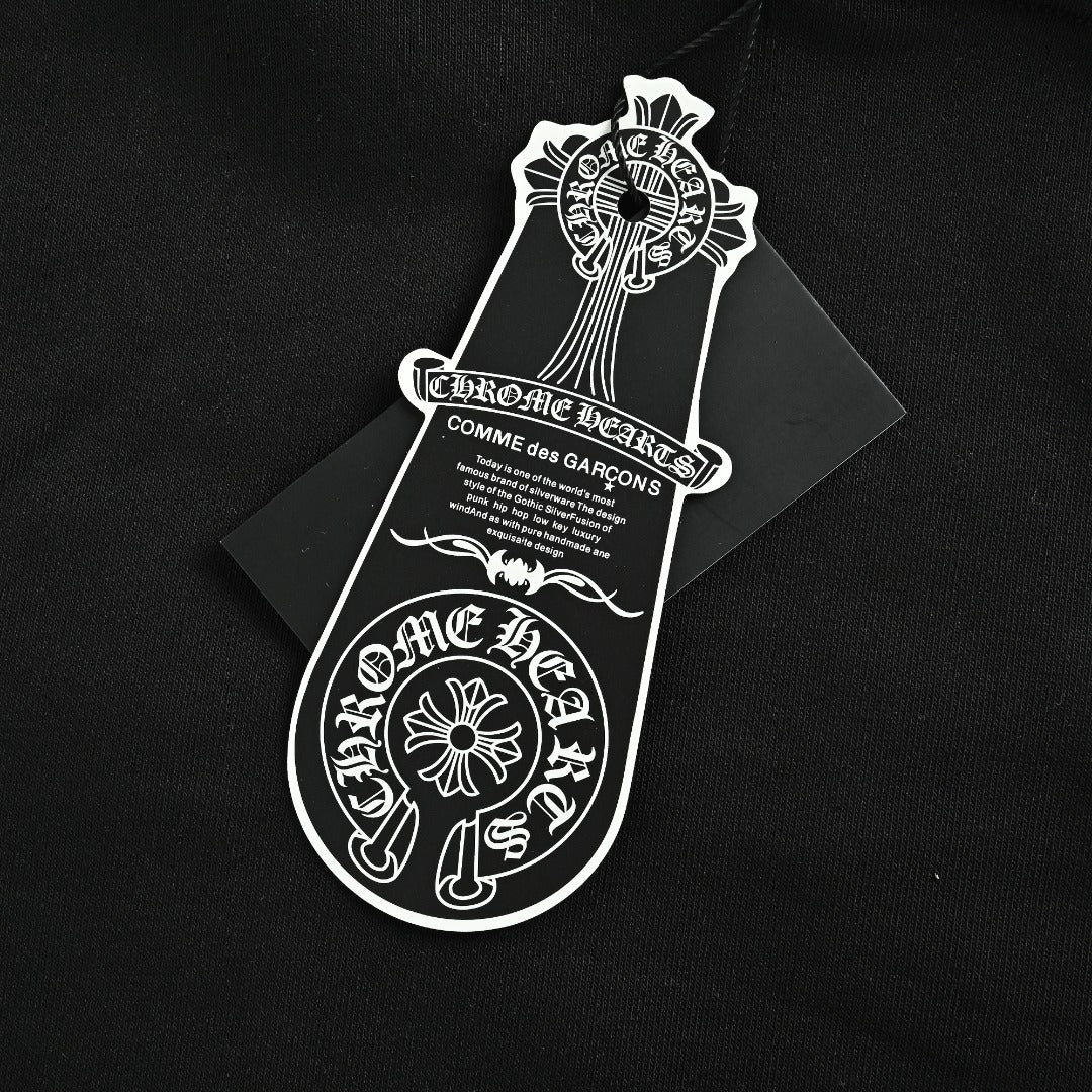 Chrome Hearts 26SS Pearl Cross All-Over Embroidered Hoodie — Black