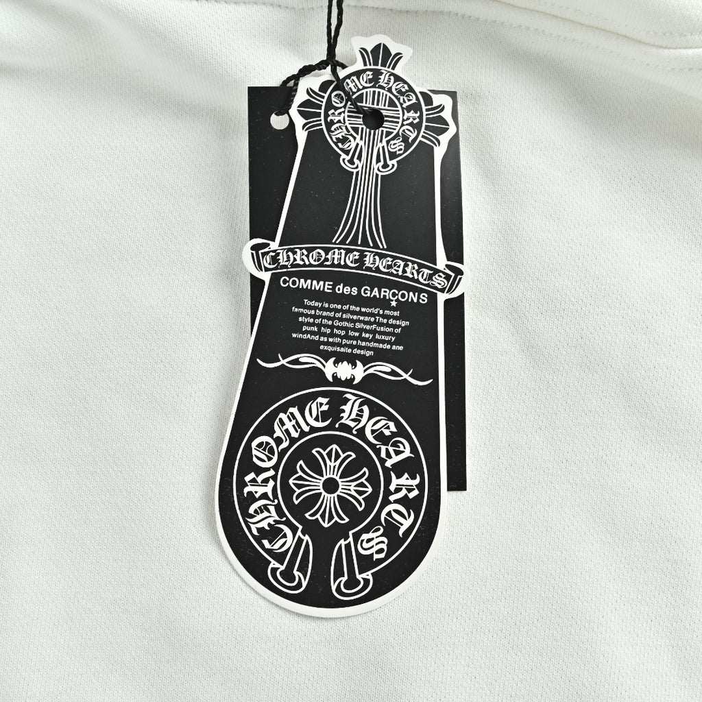 Chrome Hearts 26SS Pearl Cross All-Over Embroidered Hoodie — White
