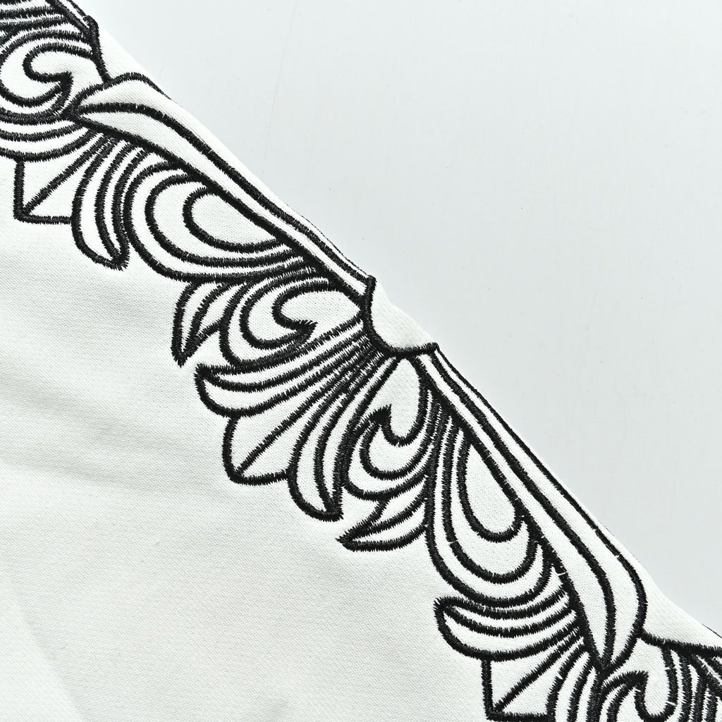 Chrome Hearts 26SS Pearl Cross All-Over Embroidered Hoodie — White