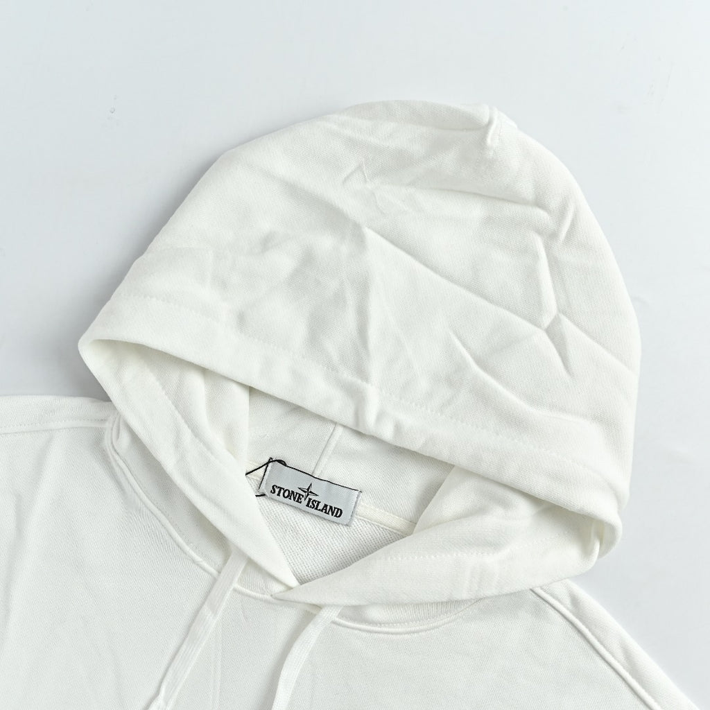 Stone Island Sleeve Badge Logo Hoodie — White