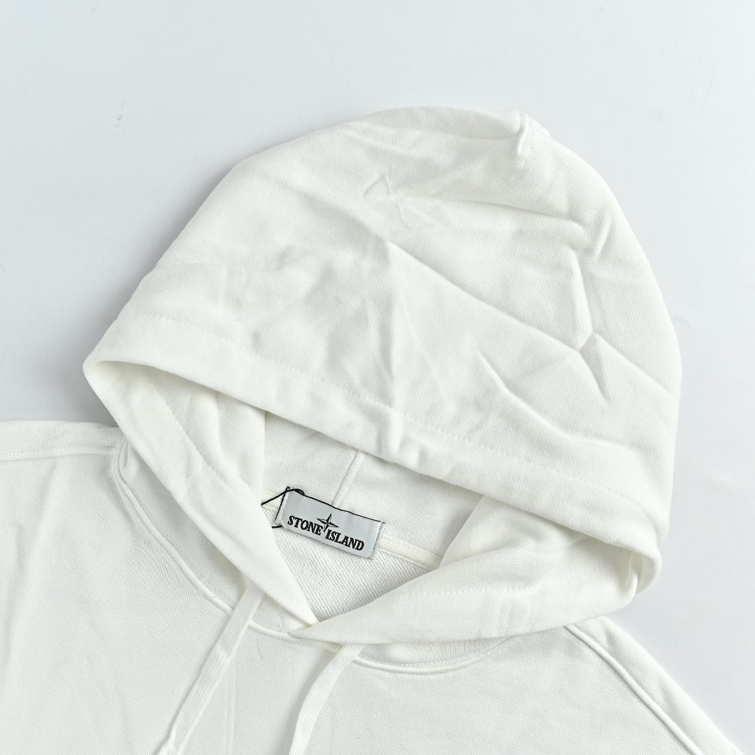 Stone Island Sleeve Badge Logo Hoodie — White