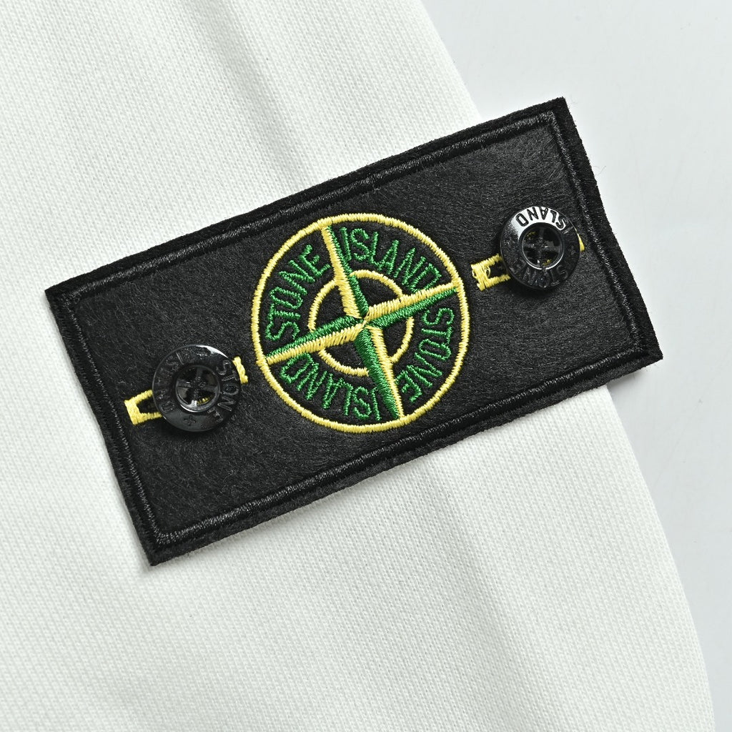 Stone Island Sleeve Badge Logo Hoodie — White