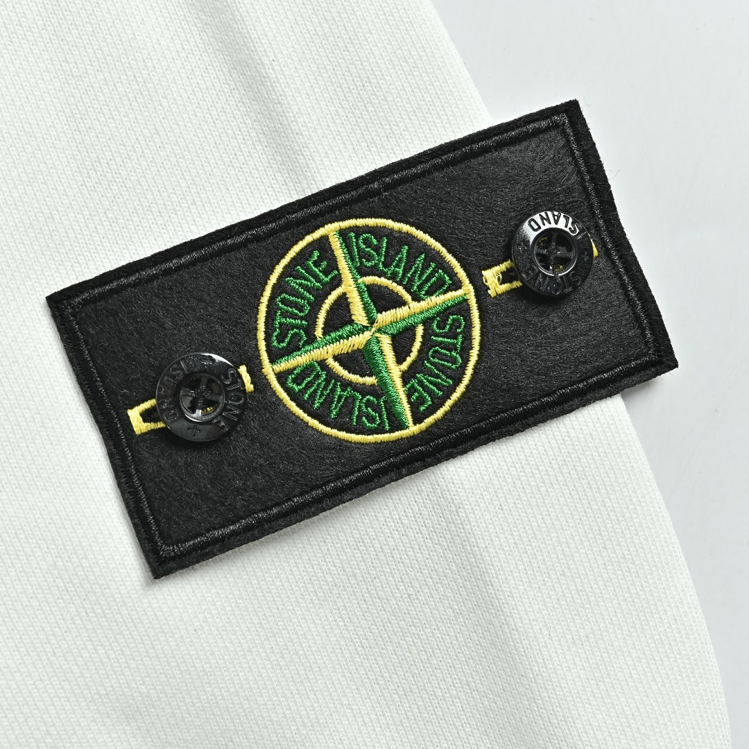 Stone Island Sleeve Badge Logo Hoodie — White