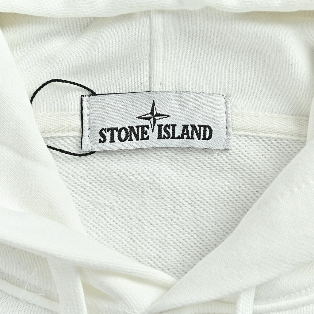 Stone Island Sleeve Badge Logo Hoodie — White