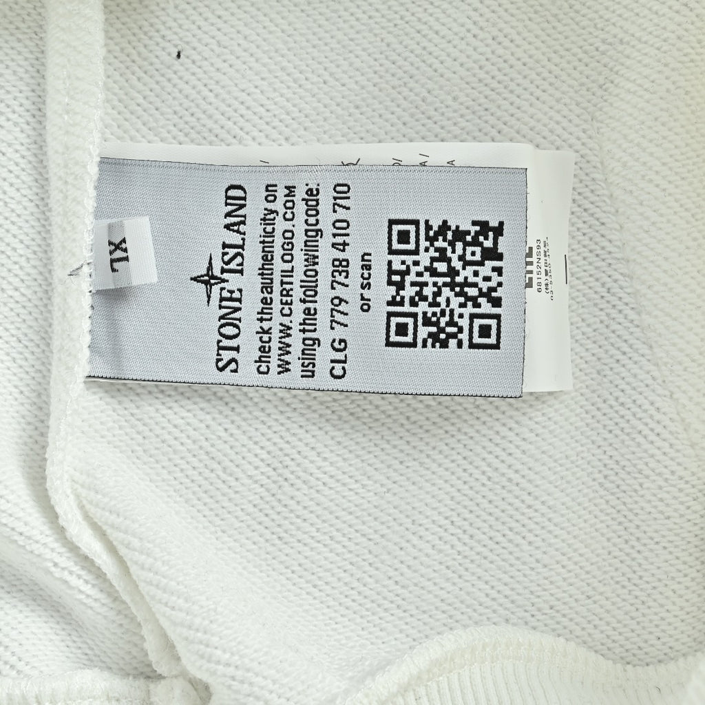 Stone Island Sleeve Badge Logo Hoodie — White